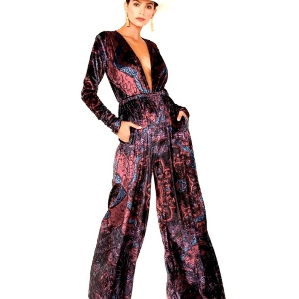 Free People Giselle Velvet Jumpsuit
